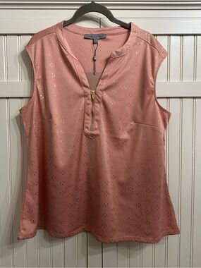 Alex &Parker Rose Gold-Accent Zip Tank